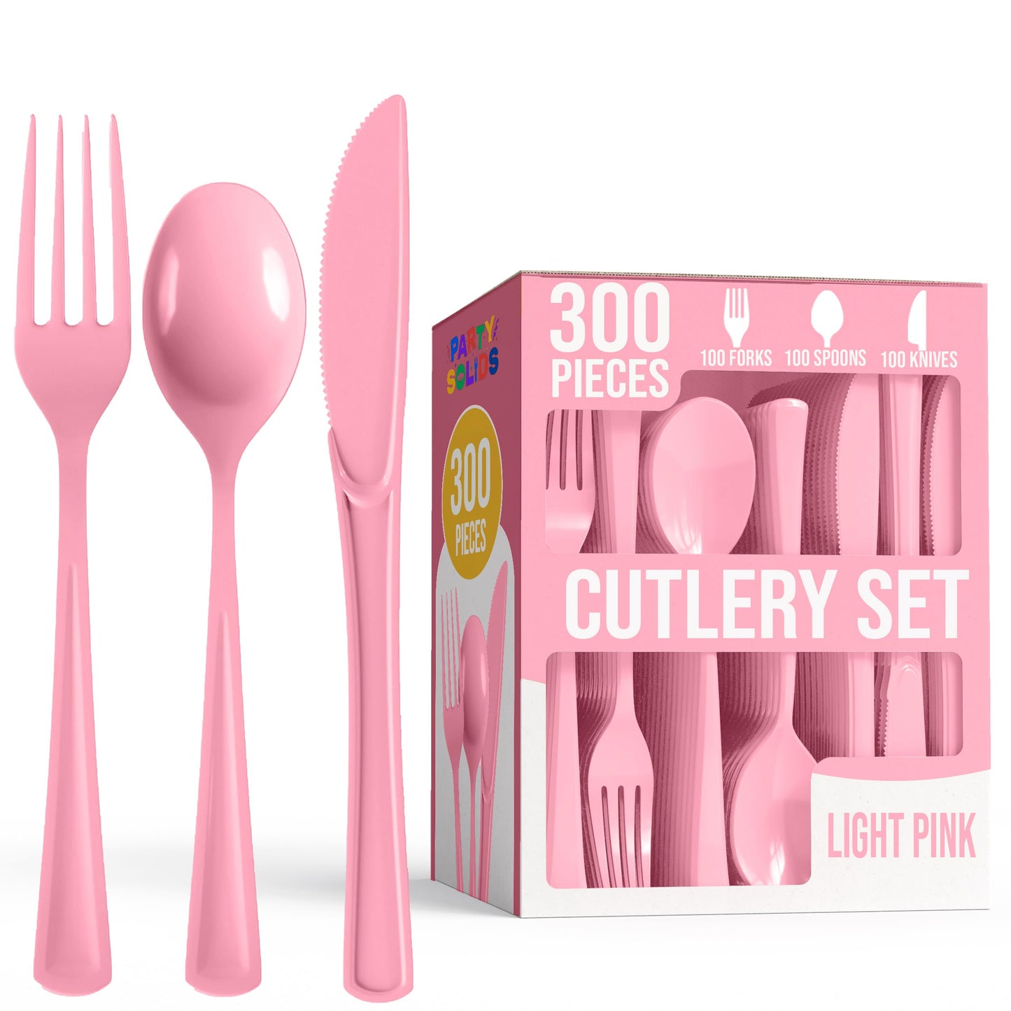 Party Solids Dark Blue Plastic Silverware 300 Pcs Dark Blue Cutlery Set