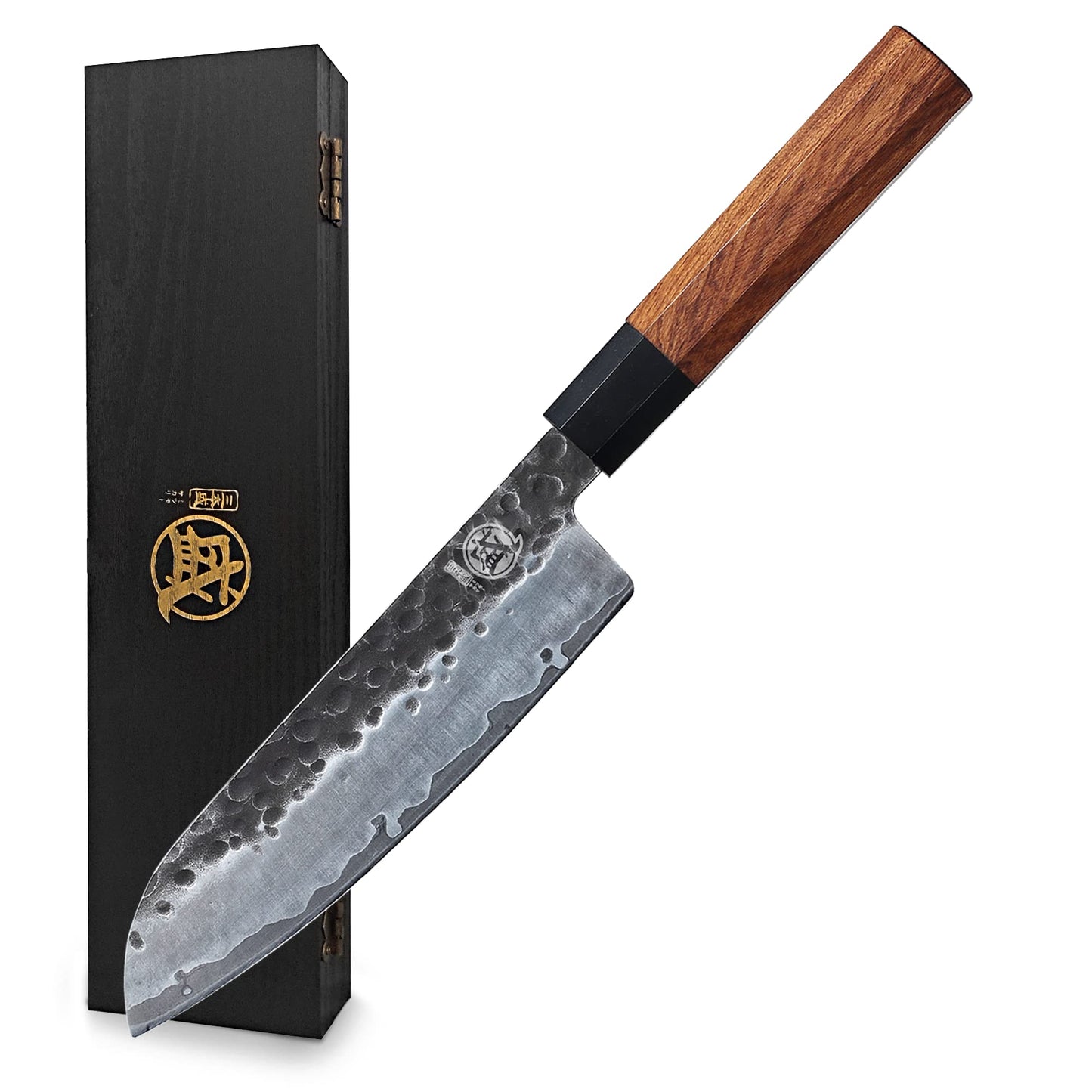 MITSUMOTO SAKARI 7-Inch Japanese Nakiri Knife, 3-layer 9Cr18MoV steel