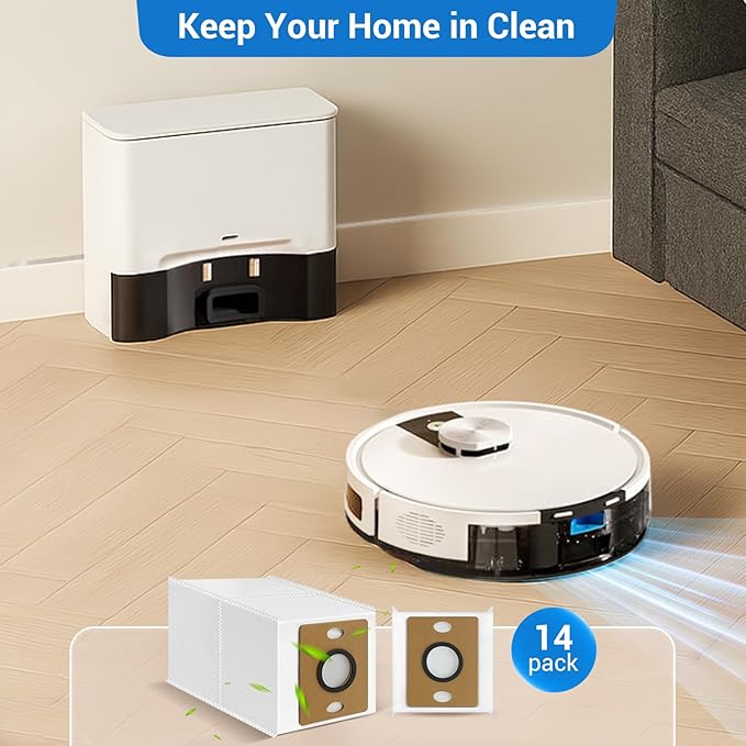 Bluevisk 14 Pack A30 Pro Dust Bags for ILIFE A12 Pro/A30 Pro/V9/V9 Pro/Robot Vacuum Bags 3.2 L Large Capacity Heavy Duty Bags for Home Vacuum