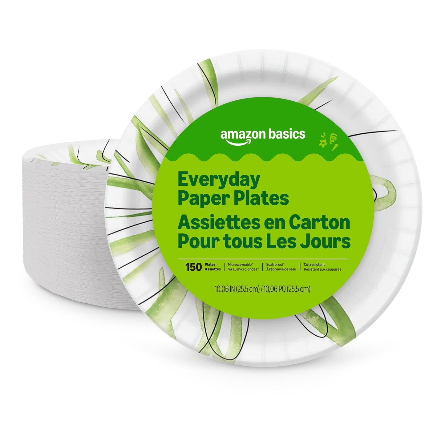 Everyday Paper Plates, 10 Inch, Disposable, 150 Count, Packaging May Vary