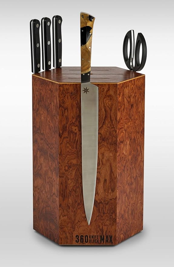 360KnifeBlock® MAX (black) ROTATING Magnetic Knife Block