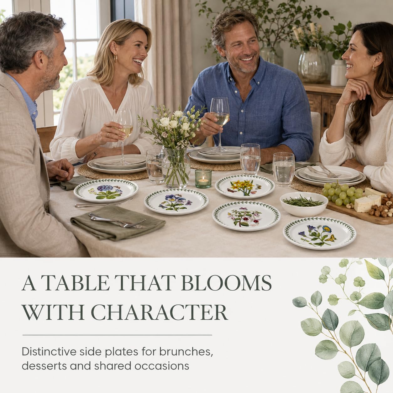 Portmeirion Home & Gifts BG05082 Botanic Garden Side Plates 16.5cm - Set of 6, White