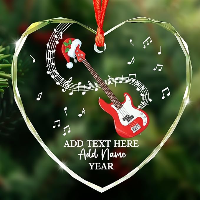 Personalized Oboist Christmas Glass Ornament 2026, Oboe Teacher Christmas Tree Ornaments, Custom Text Name & Year Oboe Ornament Gift for Student Friend, Musical Instruments Xmas Decorations