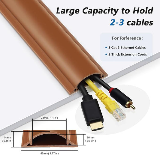 Cord Hider Floor 68in, Large Capacity Floor Cord Cover, Hard PVC Wire Cover