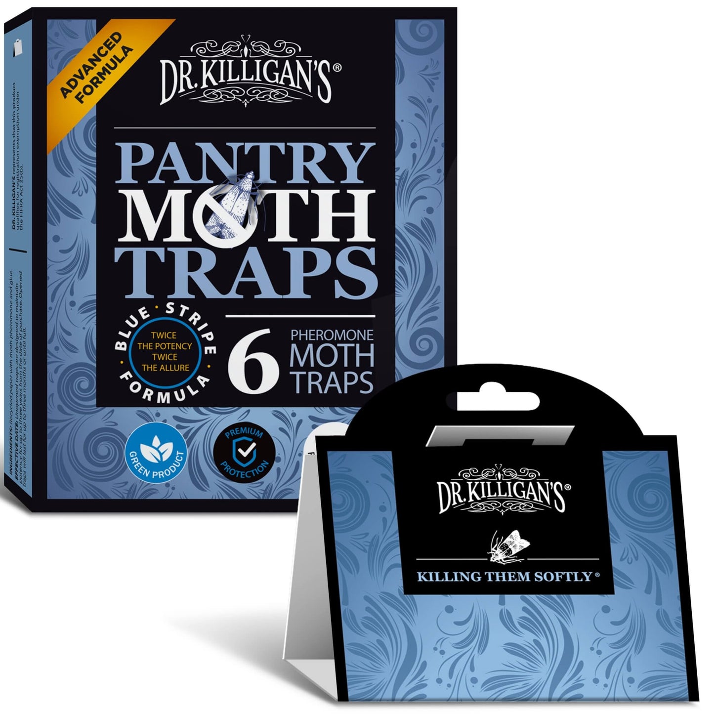 Dr. Killigan's Pantry Moth Traps with Pheromones Prime, 6 Pack, Blue