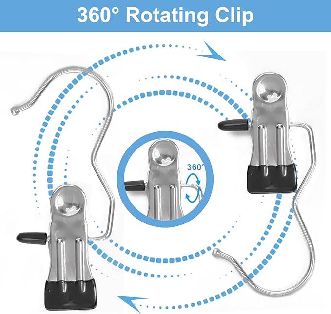 24 Pack Hanger Clips, Multi Function Clip Hooks, Laundry Hanging Hooks Clips, Clothes Clips, Closet Hangers, Boot Clips, Sock Clips, Hat Clips, Glove Clips, Trouser Clips, Towel Pins