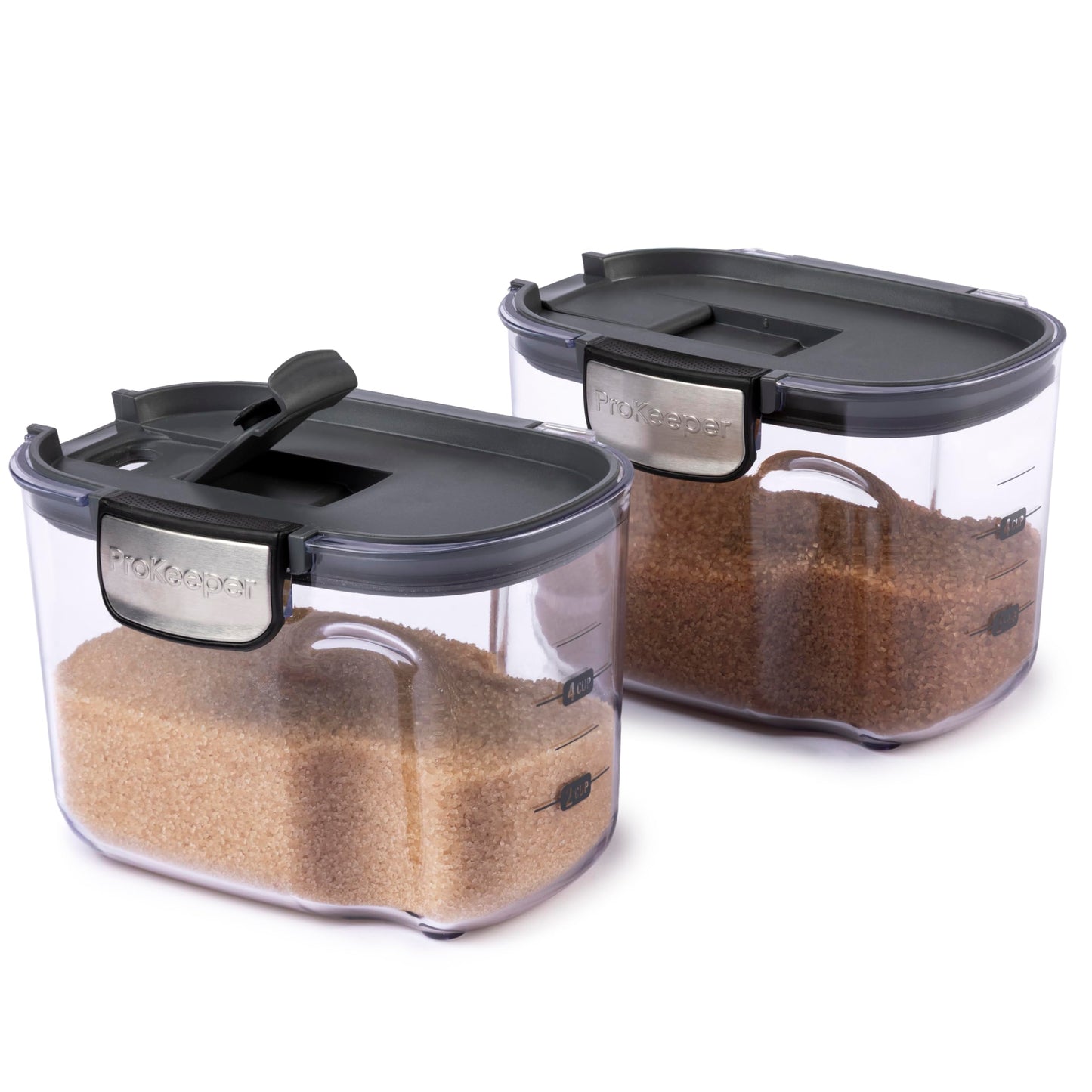 Progressive International ProKeeper+ Clear Plastic Airtight Food Baker's Kitchen Storage Organization Container Canister Set with Magnetic Accessories, 2- Piece Set (Cereal 4.5-Quart)