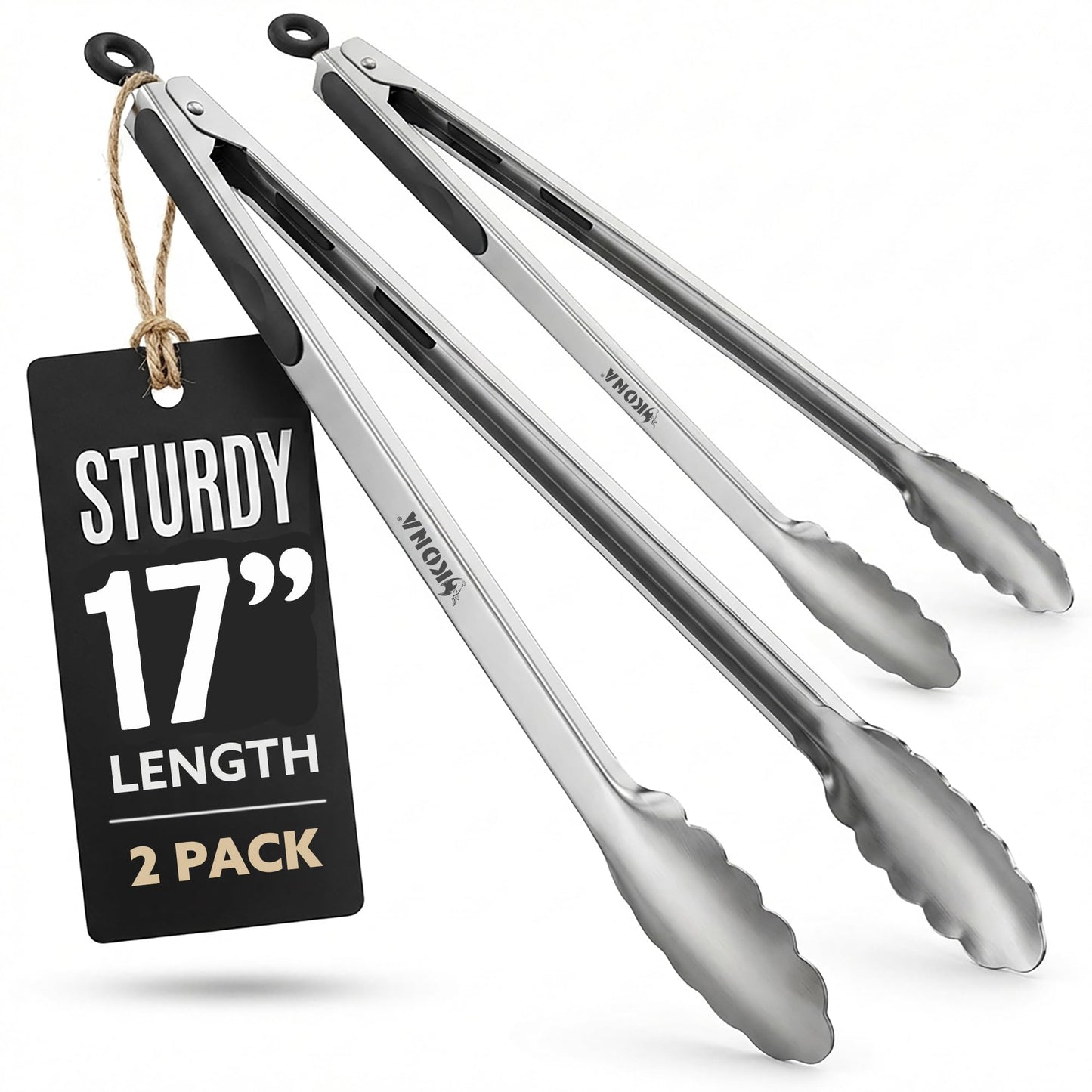 Kona 18-in Stainless Steel Locking Grill Tongs, Heavy-Duty, 1 Pack