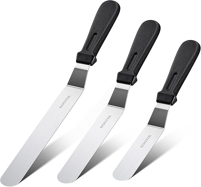 Kootek Angled Icing Spatula, Stainless Steel Offset Spatula, 6" & 8"