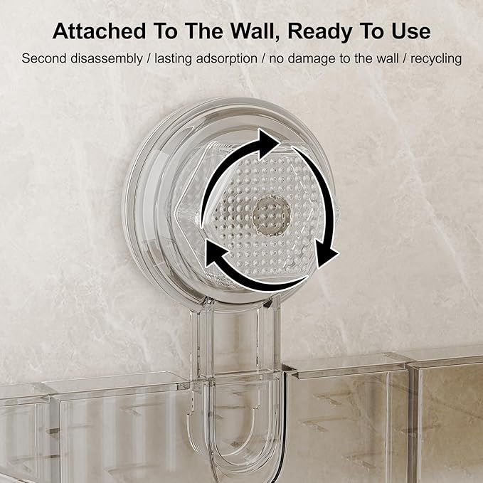 Corner Shower Caddy Suction Cup Bathroom Shower Organizer for Bathroom Storage Home Decor & Kitchen No Drilling Capacity Removable and Reusable Shower Shelves for Inside. (clear, corner)