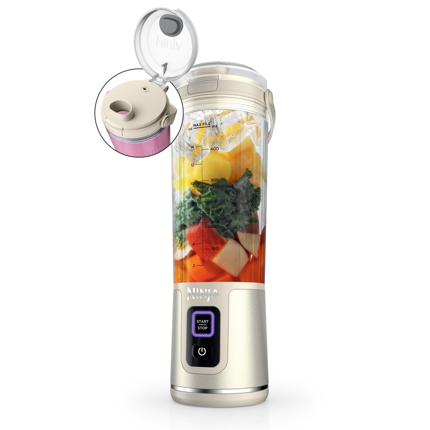 Ninja Blast Portable Blender, Cordless,18oz Vessel, Vanilla Bean, BC151VB