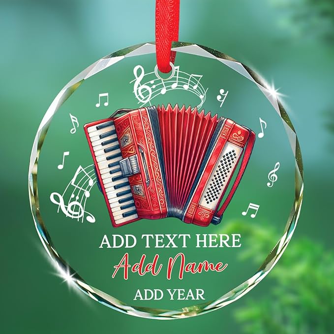 Clarinet Player Christmas Glass Ornament, Personalized Clarinet Xmas Ornament Gifts for Musical Instrument Player, Clarinettist Christmas Keepsake, Custom Text & Name Musician Glass Ornaments 2026