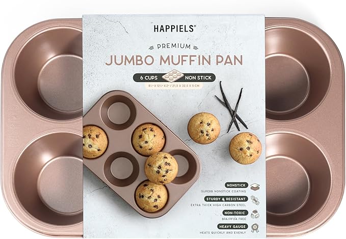 HAPPIELS 5 x 9 inch Nonstick Loaf Pan 1lb for Oven Baking, PFOA & BPA Free