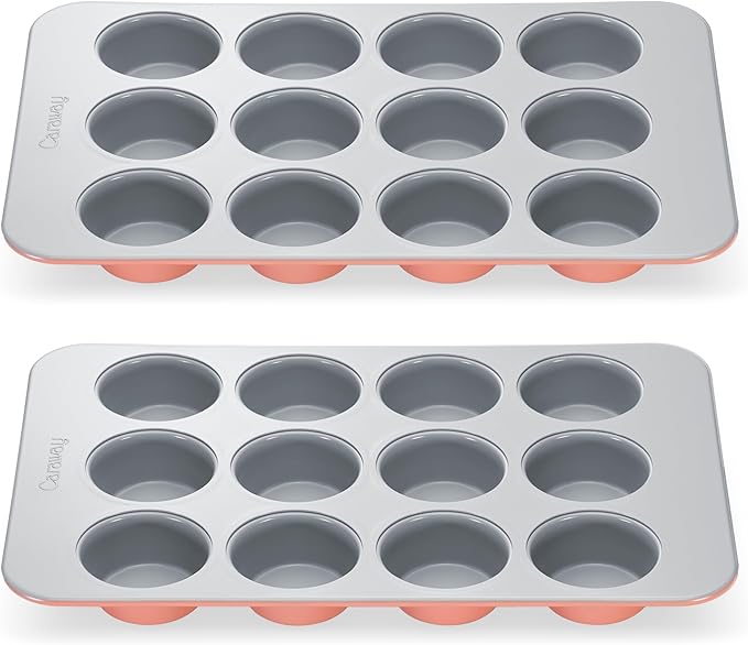 Caraway Non-Stick Ceramic-Coated 12-Cup Muffin Pan Duo
