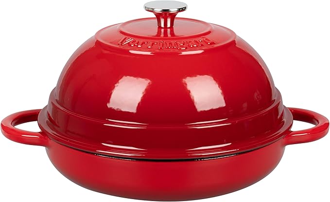 VORRINGARD Cast Iron Enameled Dutch Oven Pot with Lid for Bread Baking, Bread Oven, 6 Quart, Latte
