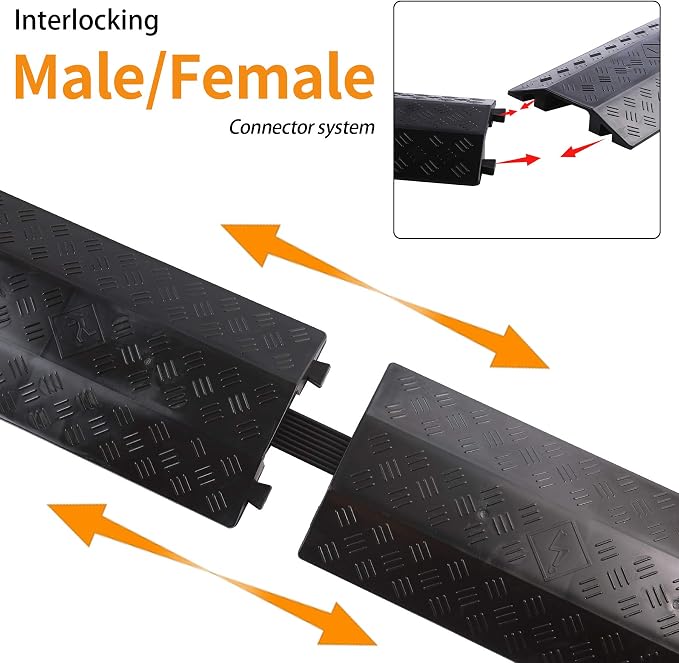 Medium 3 Pack - Floor Cord Cover Cord Protector Drop Over Drop Trak Cable Ramp