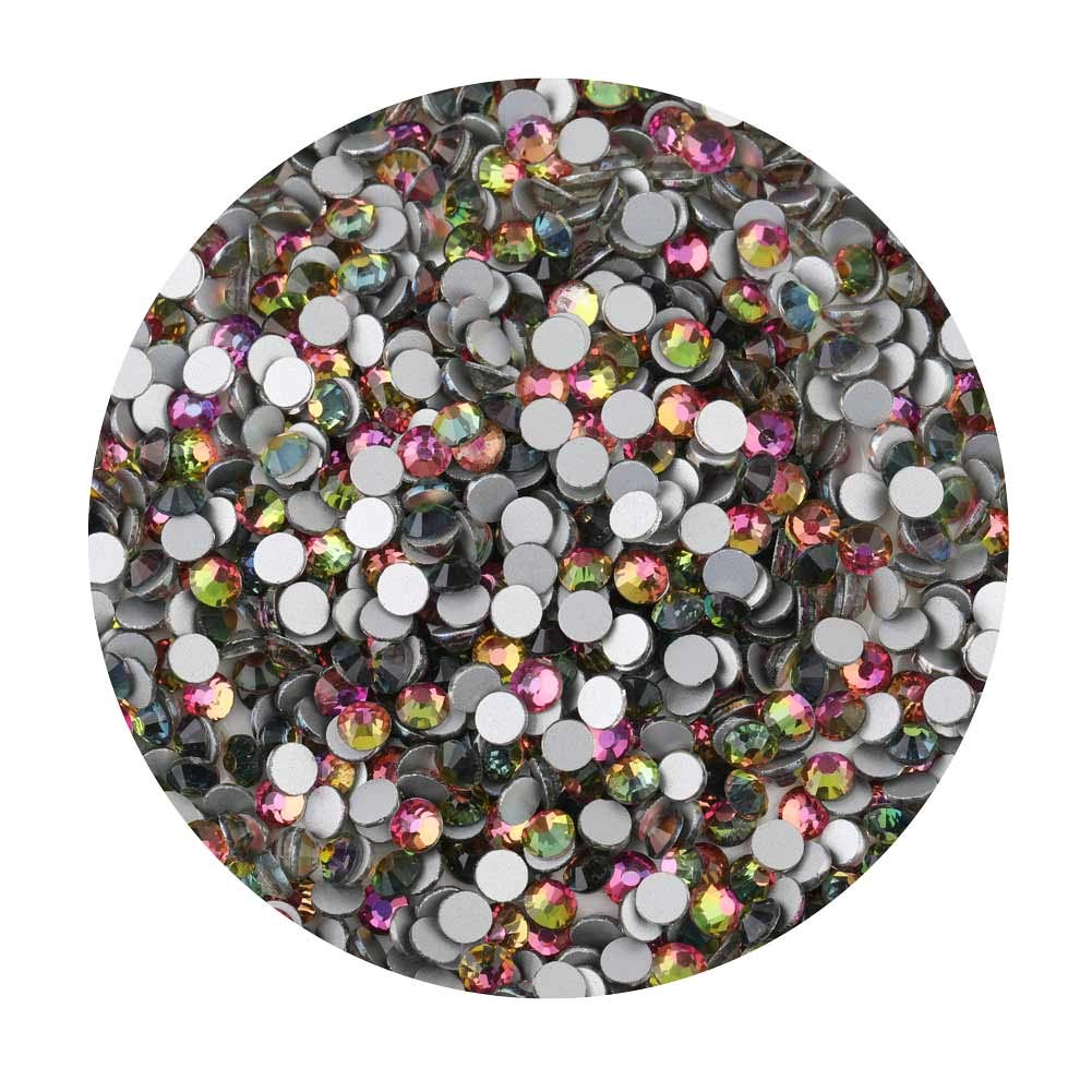 beadsland Flat Back Crystal Rhinestones Round Gems, Rainbow (2.7-2.8mm) SS10/1440pcs