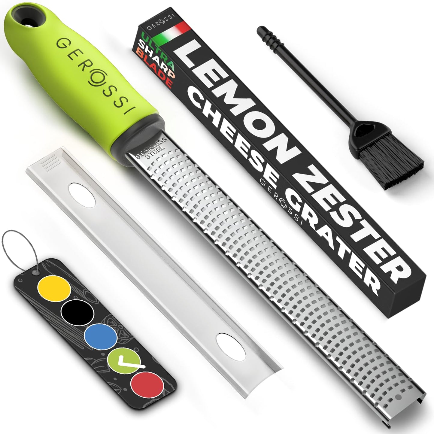 Lemon Zester Tool with Handle, Zester Grater for Cheese, Citrus and Garlic