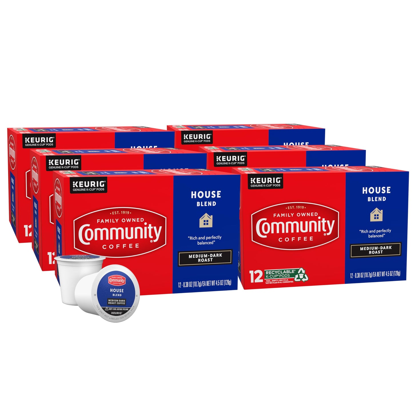 Community Coffee Grandma's Sugar Cookie Keurig K-Cup Pods, Limited Edition Holiday Flavor, Natural Ingredients, 10 Count (Pack of 6)