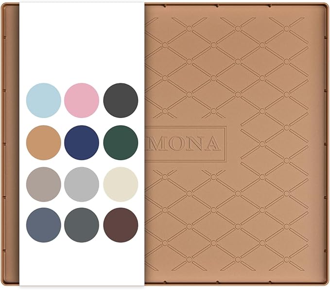 URMONA 22" x 22" Waterproof Silicone Mat in Multiple Sizes & Colors, Under Sink Mat for Kitchen & Bathroom, Pet Food Pad for Dogs & Cats, Kitchen Cabinet Liner, Multi-Purpose for Storage(Khaki)