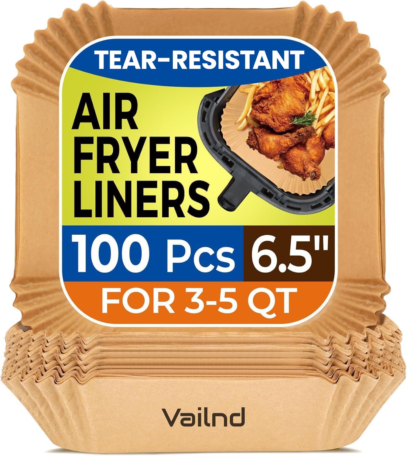 250 Pcs 9" Square Air Fryer Liners Disposable for 8-12QT, Parchment Paper