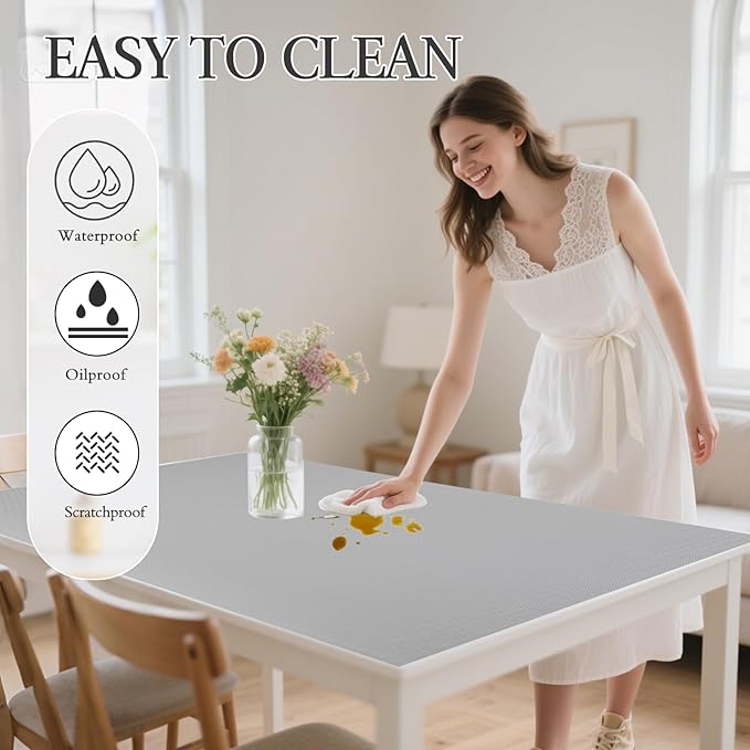 Beautysaid Shelf and Drawer Liner for Kitchen Cabinet, Non Adhesive Non Slip Shelf Paper Waterproof Washable Thickened for Dresser Pantry Shelve Bathroom Protector Liner(Light Grey,23.6 in x 10 FT)