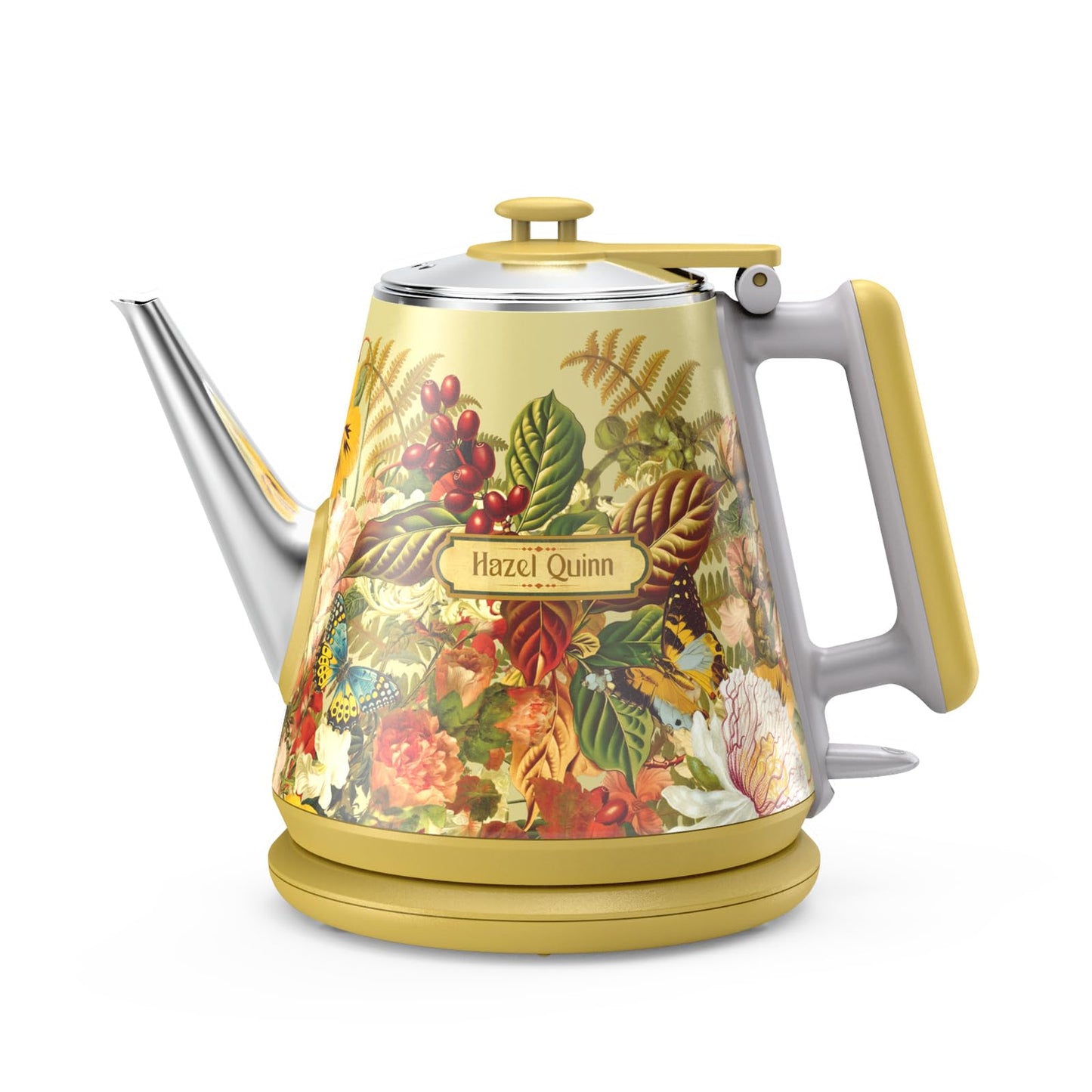 Hazel Quinn Electric Kettle, 1L/34oz Small Tea Kettle - Pearl White