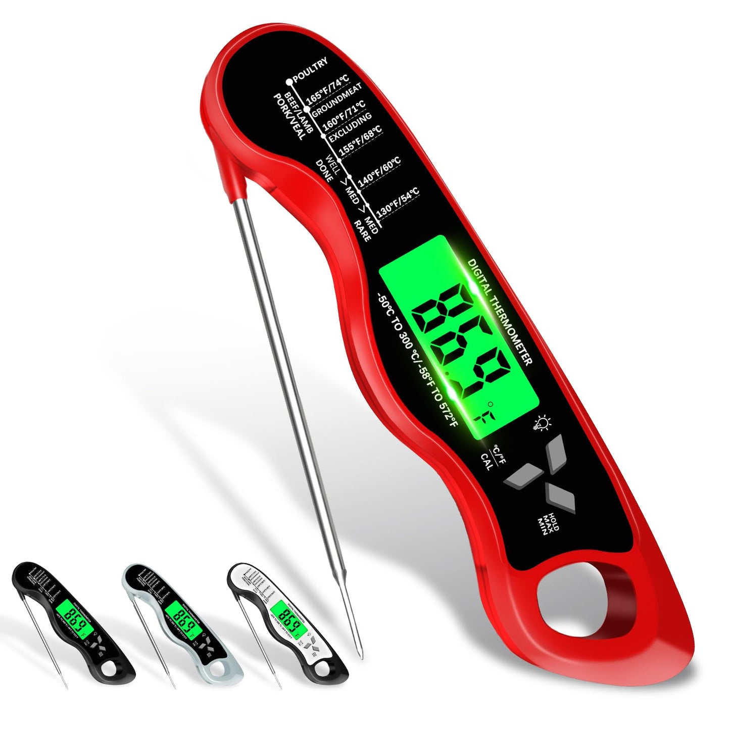 Cooking Thermometer，IP67 Waterproof Meat Thermometer Digital
