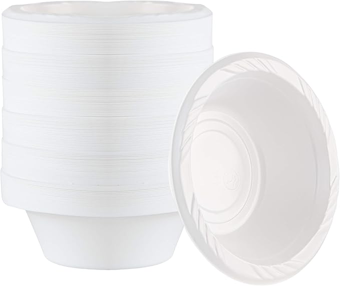 100 Count Disposable 6 Inch White Plastic Dessert Plates