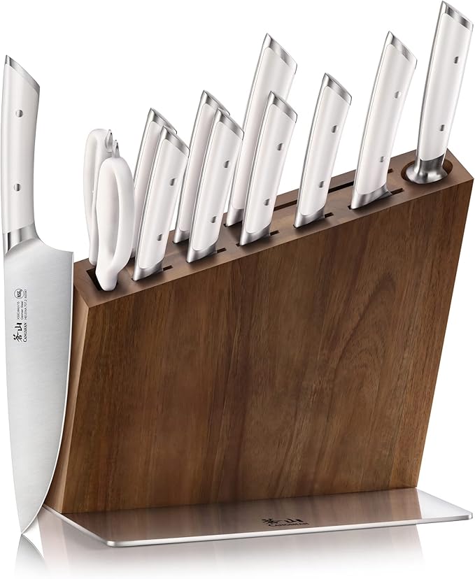 Cangshan HELENA Series German Steel Forged, HUA Knife Block Set (4-Piece, Black)