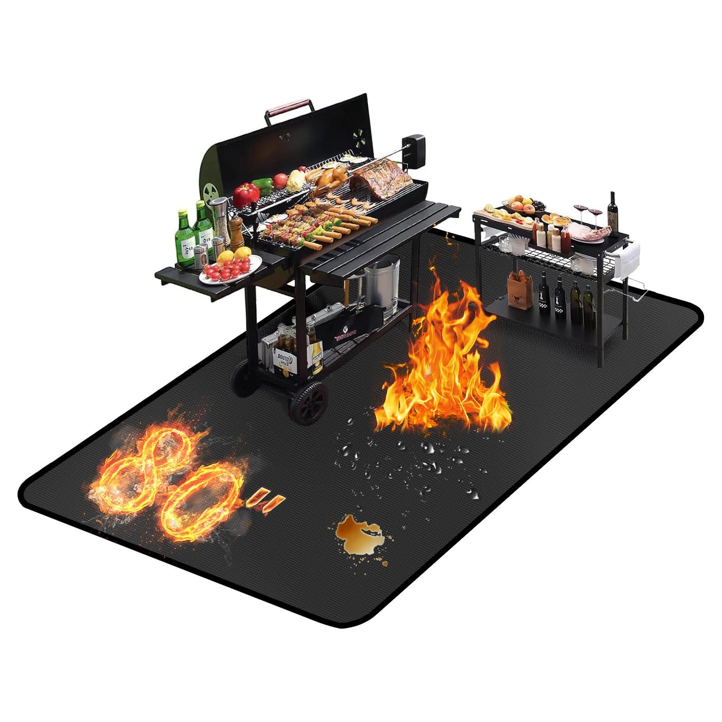 60 ×52 Inch Under Grill Mats for Outdoor Grill & Grill Mat for Under BBQ