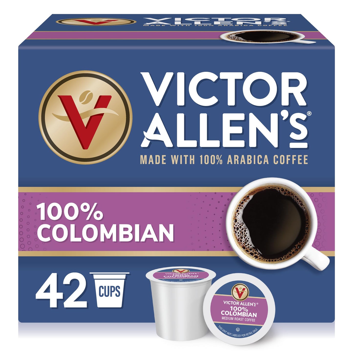 Victor Allen's Coffee Variety Pack (Morning Blend, 100% Colombian, Donut Shop Blend, and French Roast), 42 Count, Single Serve Coffee Pods for Keurig K-Cup Brewers