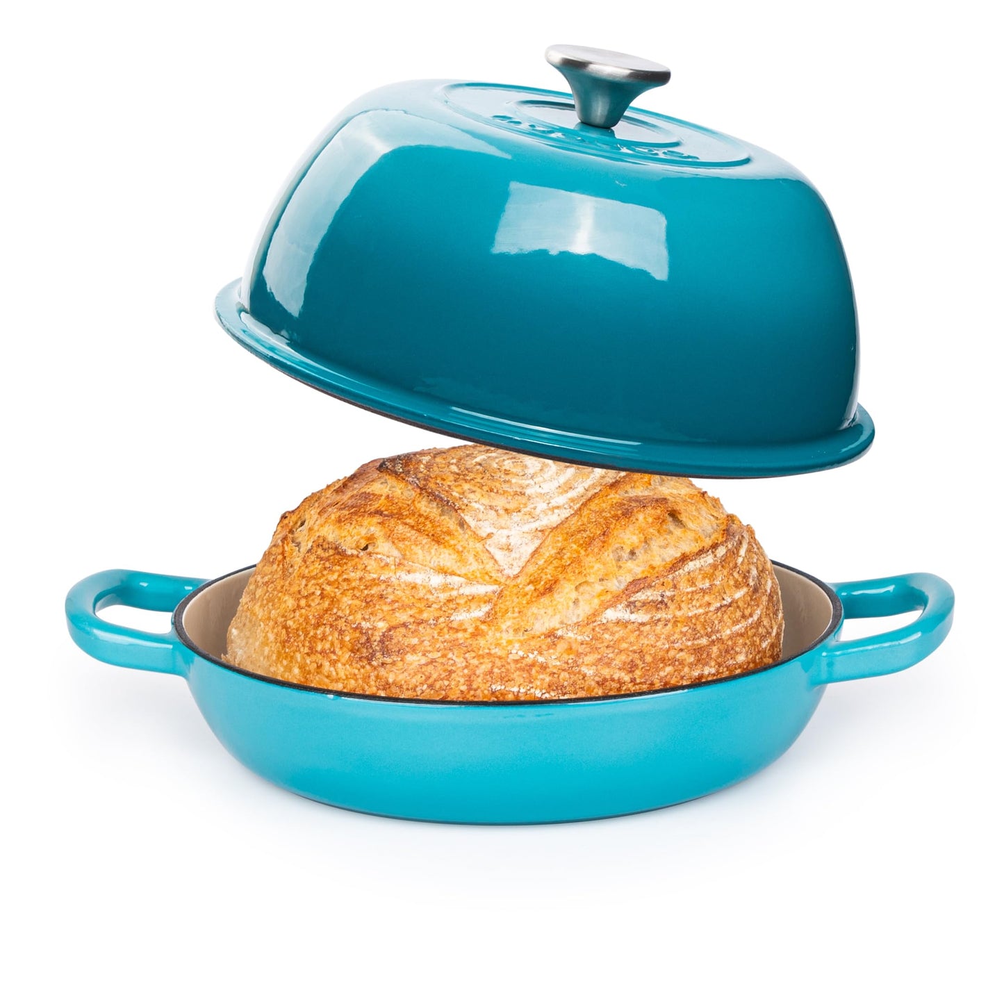 Enamelled Cast Iron Dutch Oven For Bread Baking – Dutch Oven Pot For Sourdough Bread Baking – Cast Iron Bread Pot – Dark Blue, 6 Quarts, 26cm – by Nuovva