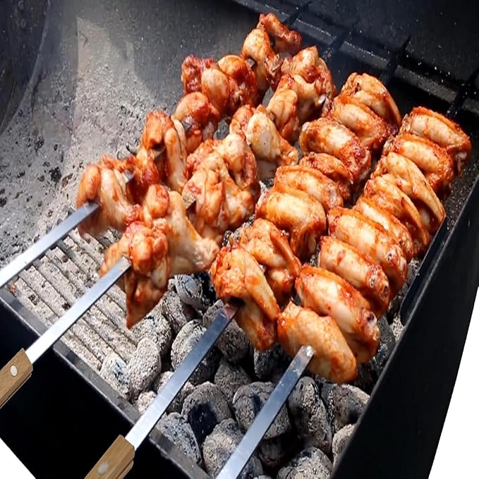 Vokop 12 Pack Kebab Skewers 22 Inch Stainless Steel Grilling Skewer