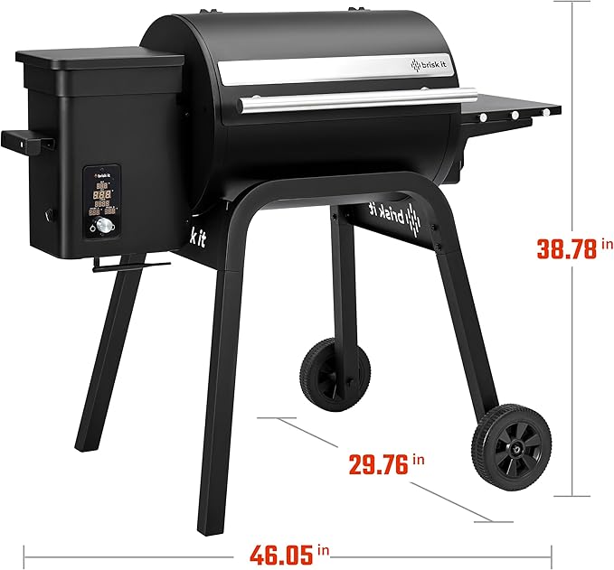 Brisk It Zelos-450 Wood Pellet Grill & Smoker, 450 Sq In, WiFi and A.I.