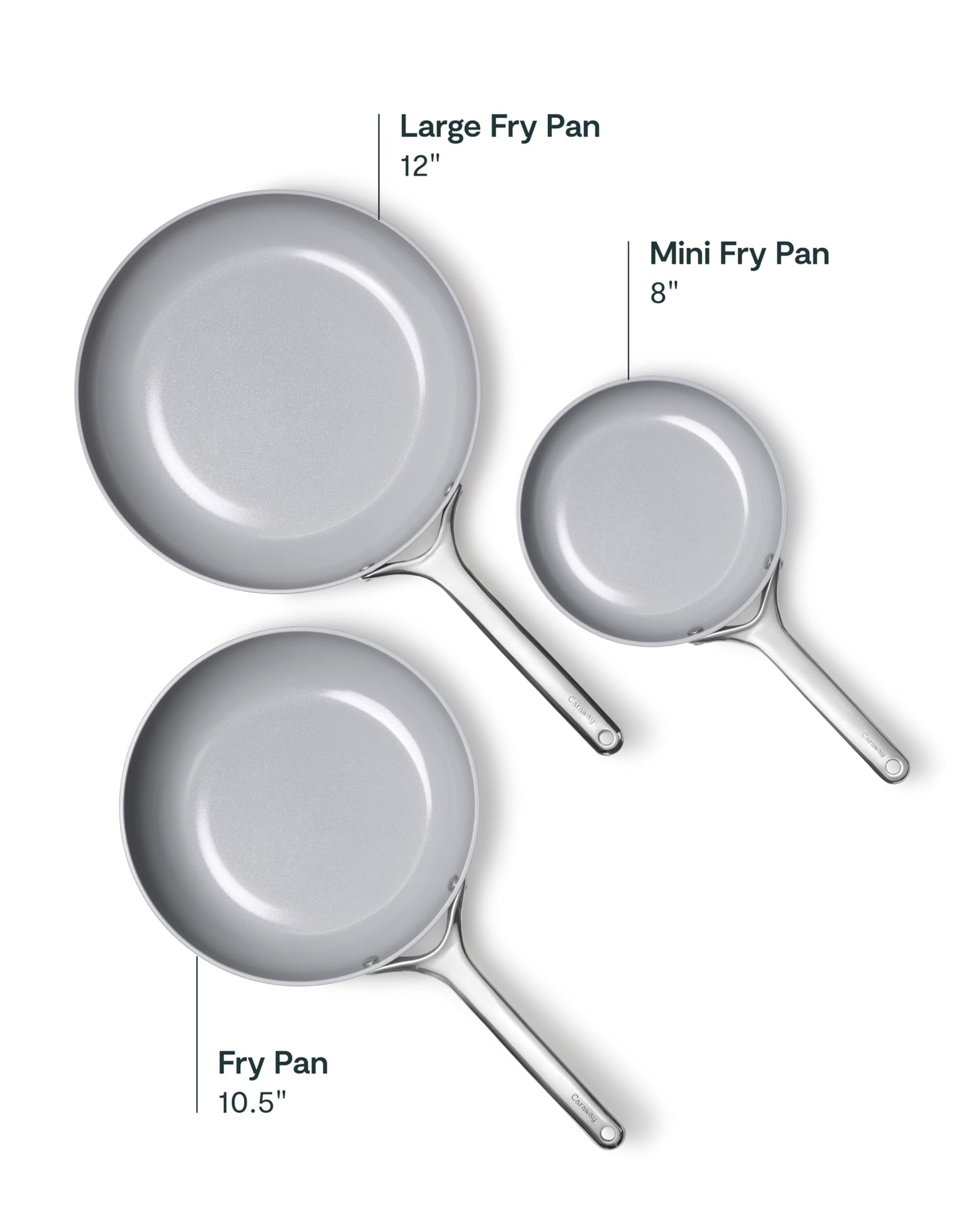 Caraway Ceramic Non-Stick Fry Pan Set with Glass Lids