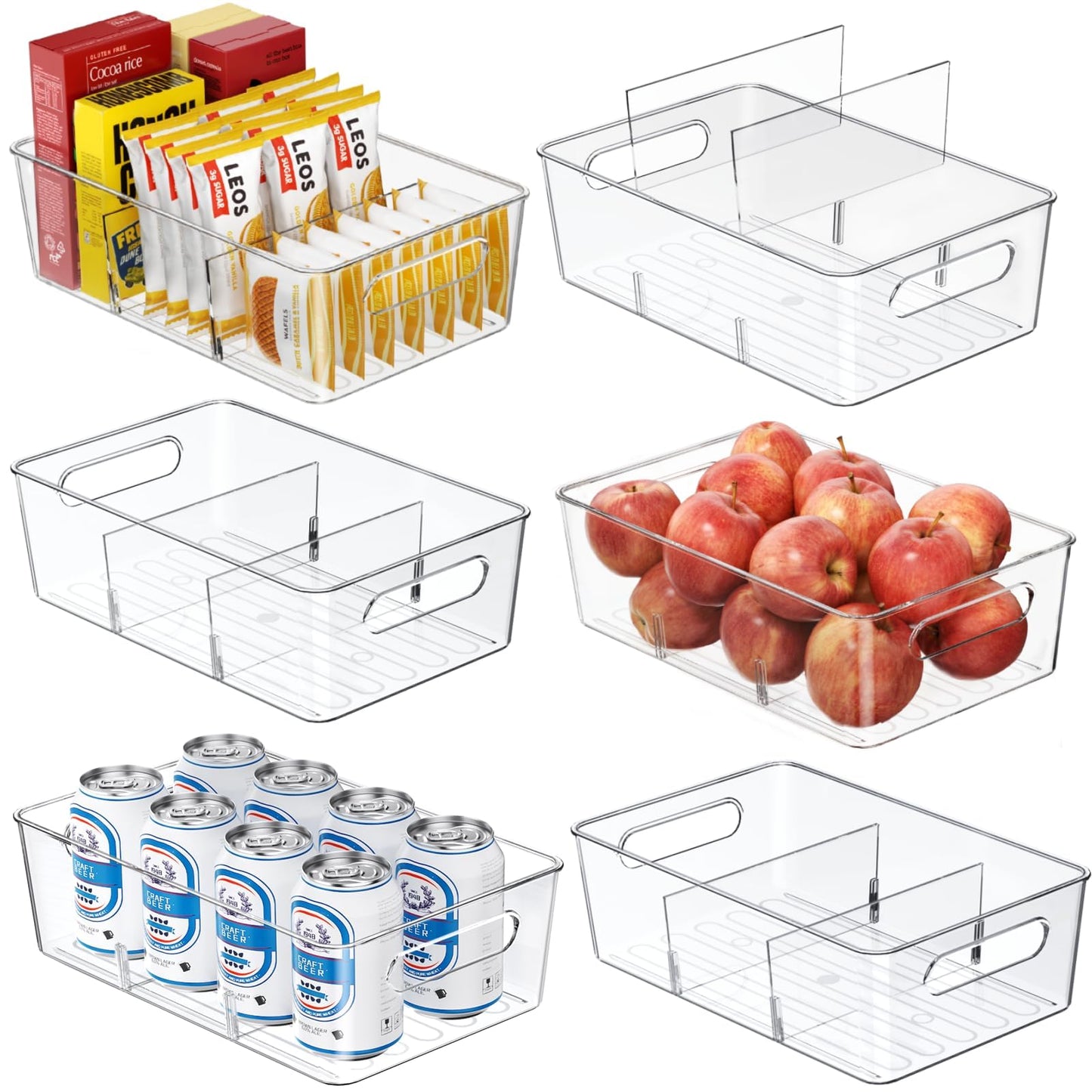 Mpotmiy 8-Pack Pantry Organizers and Storage, Clear Fridge Organizer Bins