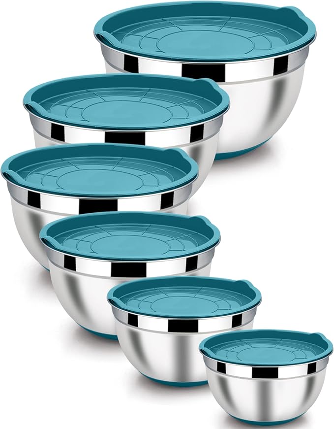 LIANYU Stainless Steel Mixing Bowls Set, Large 7, 3.5, 2.5, 2, 1.5, 1QT