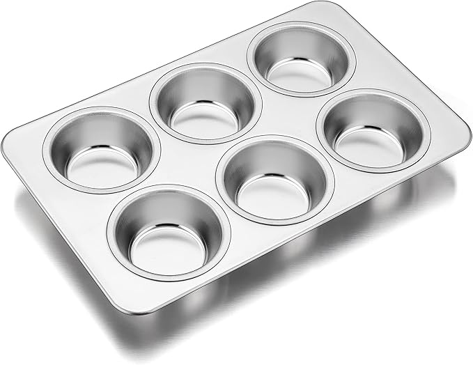 TeamFar 2 Packs Muffin Pan, Stainless Steel Muffin Cupcake Pan Tin Tray