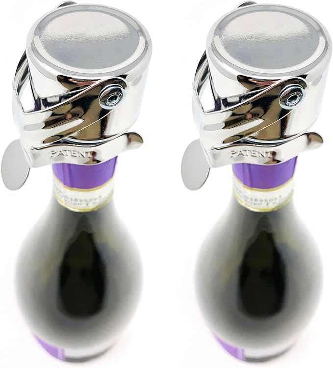 KLOVEO Champagne Stoppers - WAF Patented Seal - Made in Italy - Black