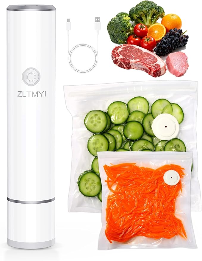 ZLTMYI Handheld Vacuum Sealer for Food with 30 Reusable Vacuum Bags