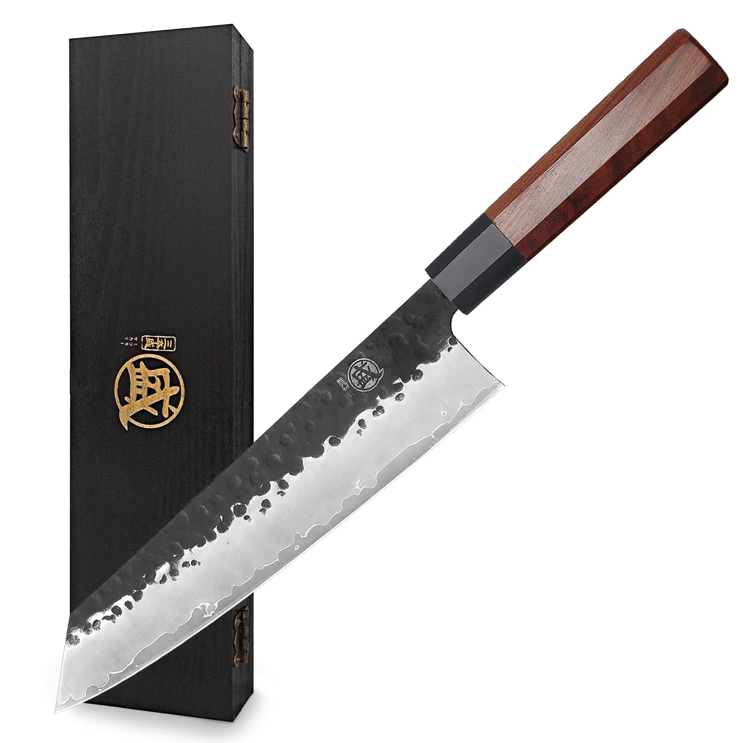 MITSUMOTO SAKARI 7-Inch Japanese Nakiri Knife, 3-layer 9Cr18MoV steel