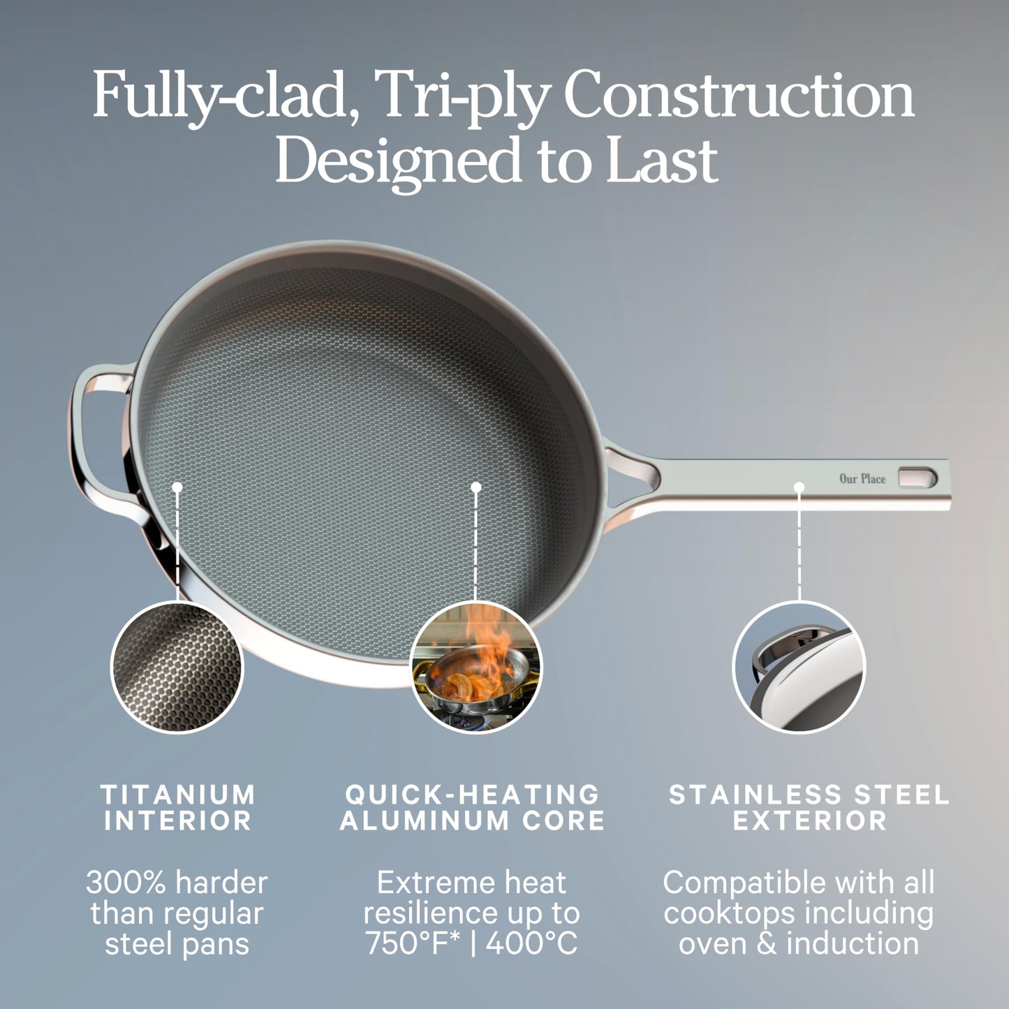Our Place Titanium Always Pan Pro, 10.6" Nonstick Titanium Frying Pan