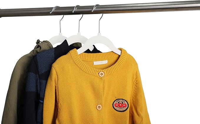 Finnhomy Non-Slip Clothes Hangers for Baby and Kids 20-Pack Velvet Hangers with Movable Clips, Heavy-Duty and Space-Saving for Pants,Skirts, Coat, White