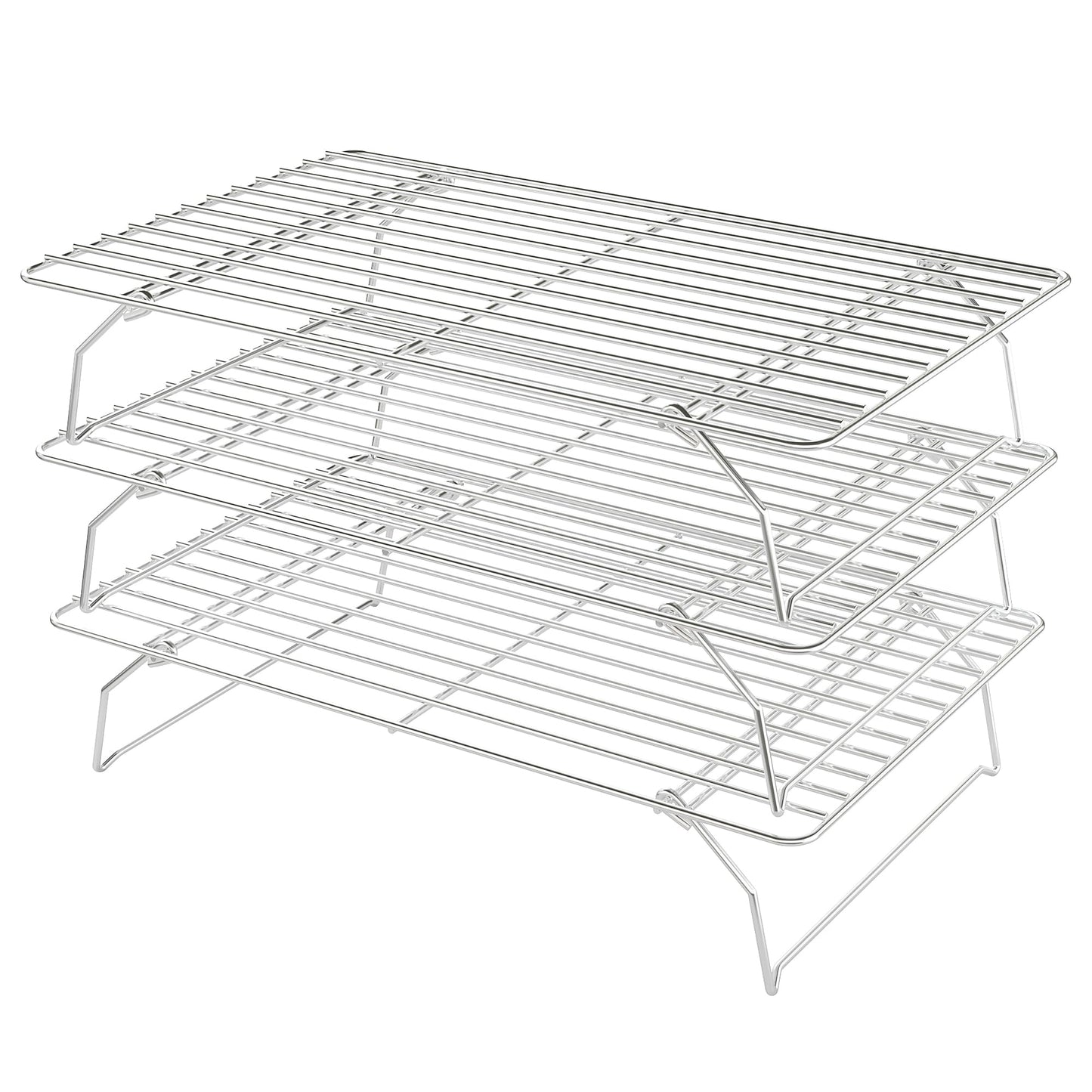 Cooling Racks for Cooking and Baking - 2 PCS 10" x 16" Grid Wire Baking Rack for Oven Cooking, Baking, Grilling, Roasting - Dishwasher Safe Bacon Rack - Fits Half Sheet Cookie Pan