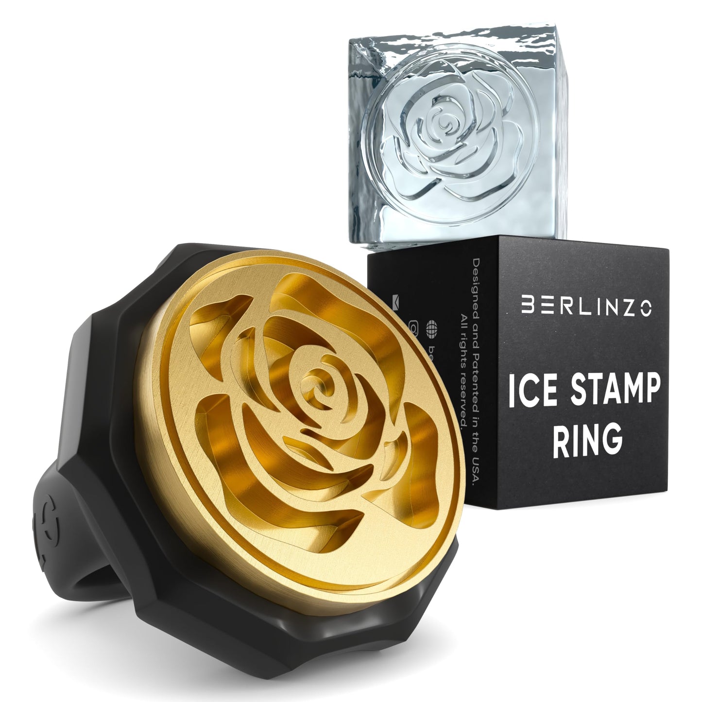 Berlinzo Brass Ice Stamp Ring Letter L