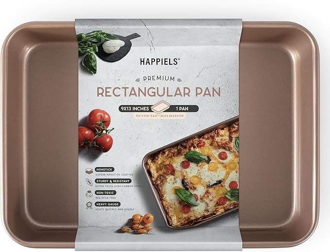 HAPPIELS 5 x 9 inch Nonstick Loaf Pan 1lb for Oven Baking, PFOA & BPA Free