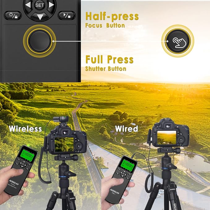 AODELAN Wireless Remote Control Shutter Release Timer intervalometer