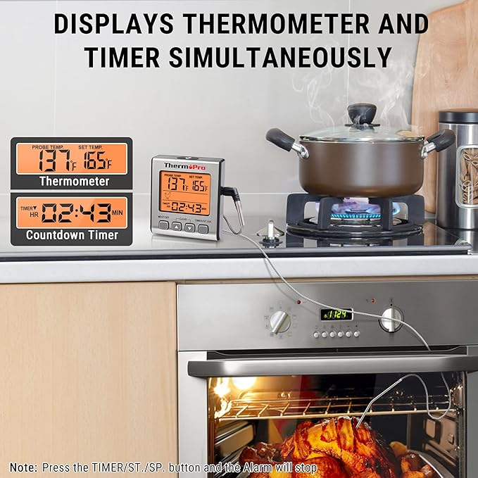 TempPro TempTrack Digital Meat Thermometer for Cooking and Grilling