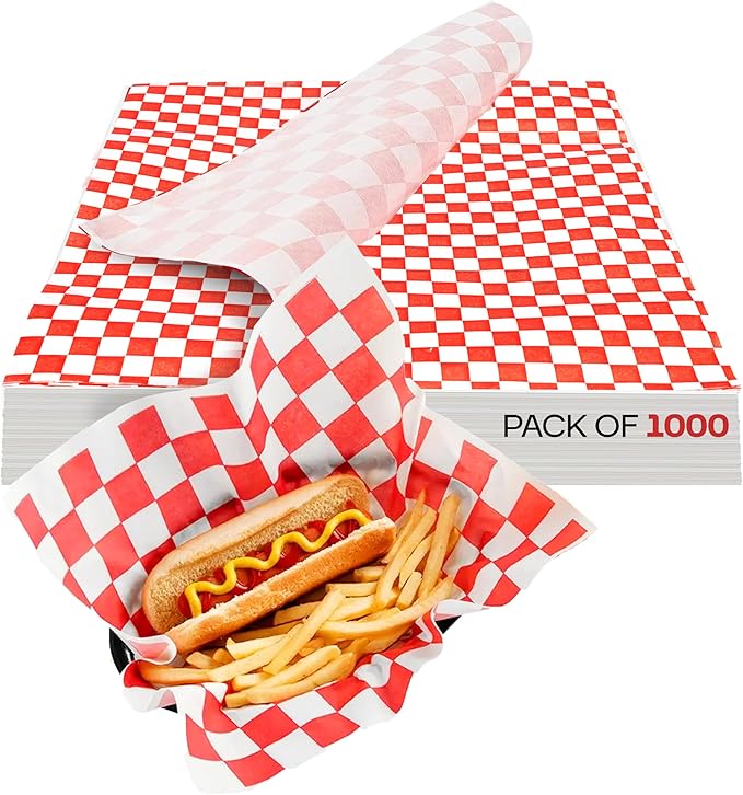 Brown Deli Paper Sheets, 12" x 12" (1000 pcs.) - USA-Made Premium Food Basket Liners - PFAS-free Grease Resistant Deli Paper Sheets for Snack & Baking Wrap, Picnic & Party by IDL Packaging